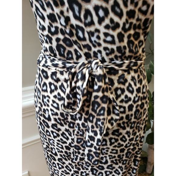 Apt. 9 Dress Women's XL Multi Leopard Print Tie Waist Sleeveless V Neck - Picture 9 of 12